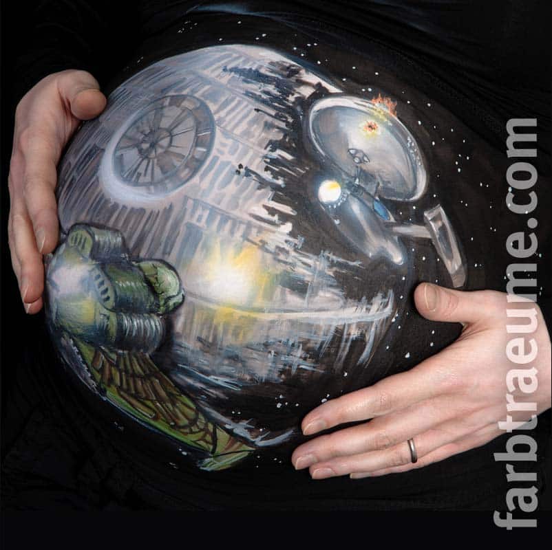 Babybauchbemalung-starwars-startrek-fanpainting-scifi-farbtraeume-lampertheim