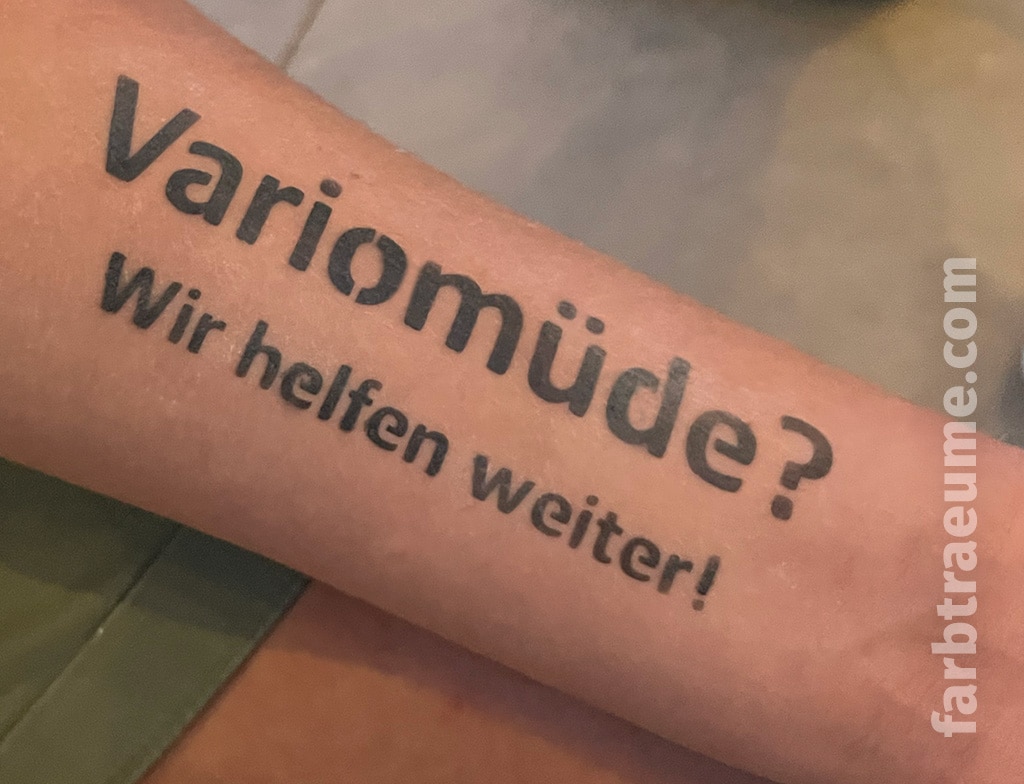 Airbrush Tattoo "Variomüde"