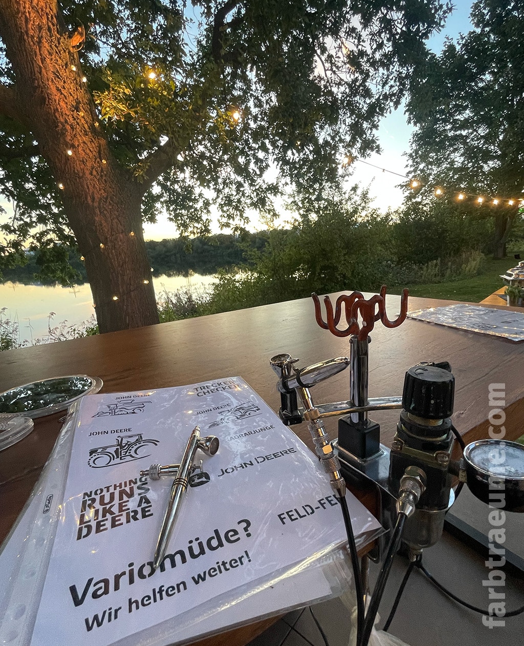 Airbrushtattoo-Arbeitsplatz outdoor