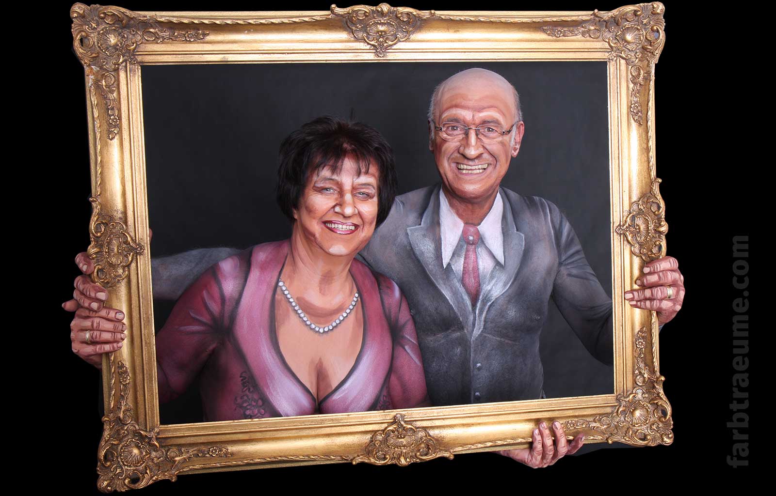 Paar Bodypainting Gemälde Illusion