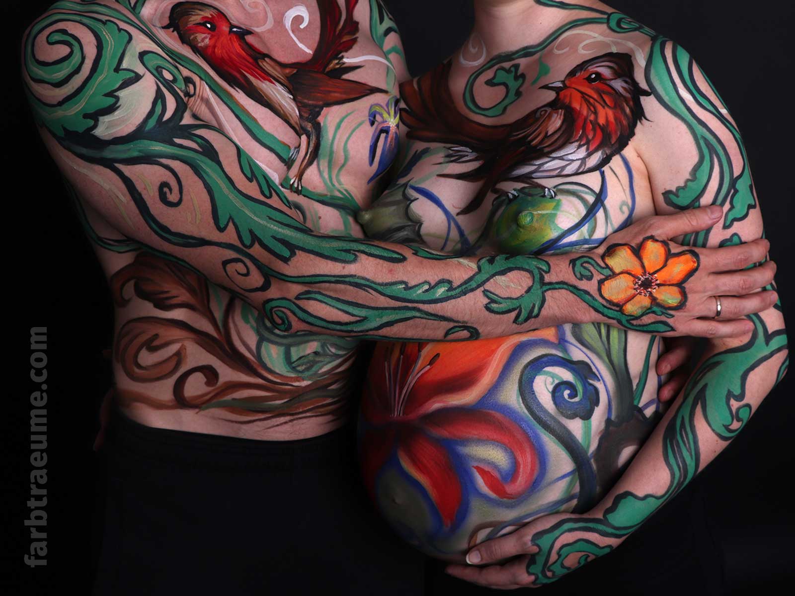 Bodypainting & Kunst: Paar-Bodypainting „Natur”
