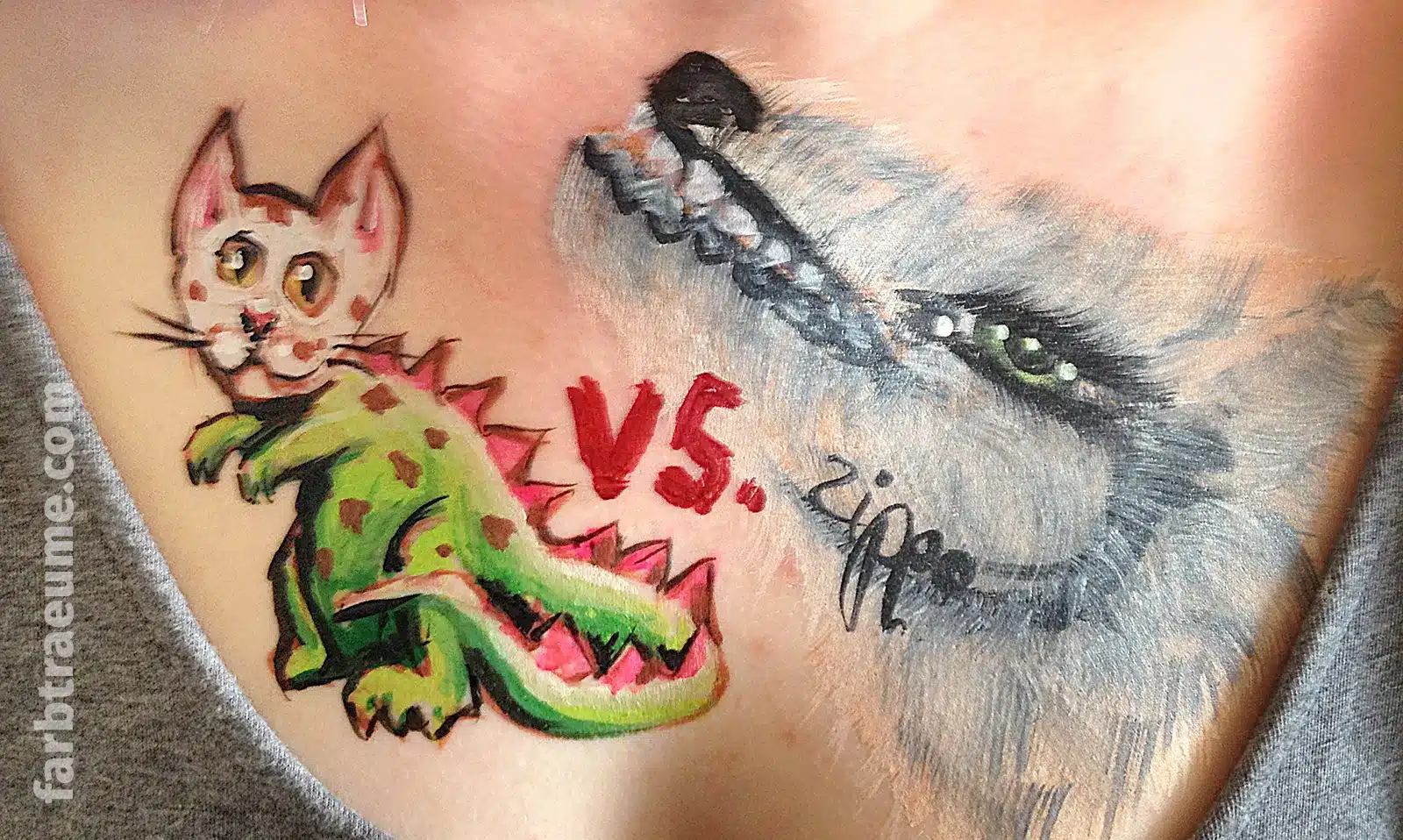 Gästebemalung Paint-Tattoo Catosaurus
