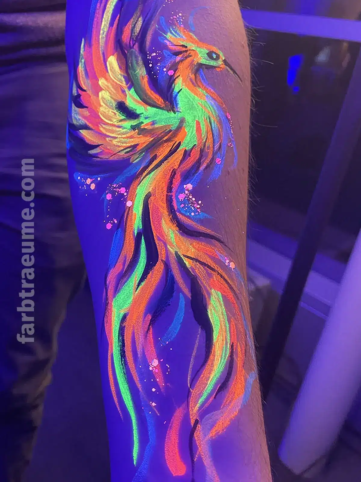 Gästebemalung Schwarzlicht Phoenix