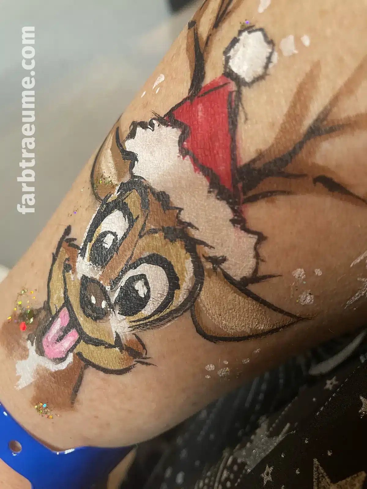 Gästebemalung Rentier-Tattoo