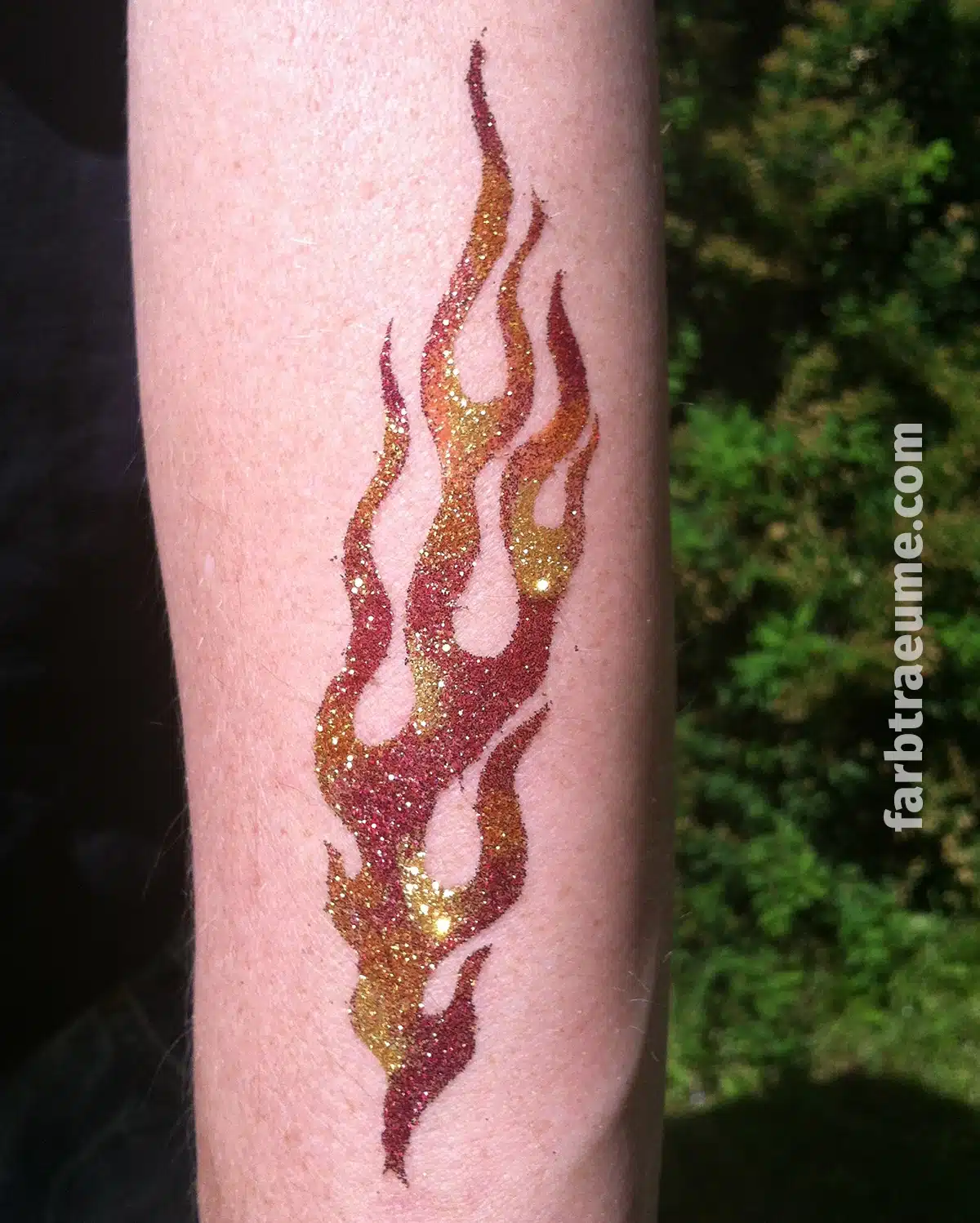 glitzer-tattoo flamme