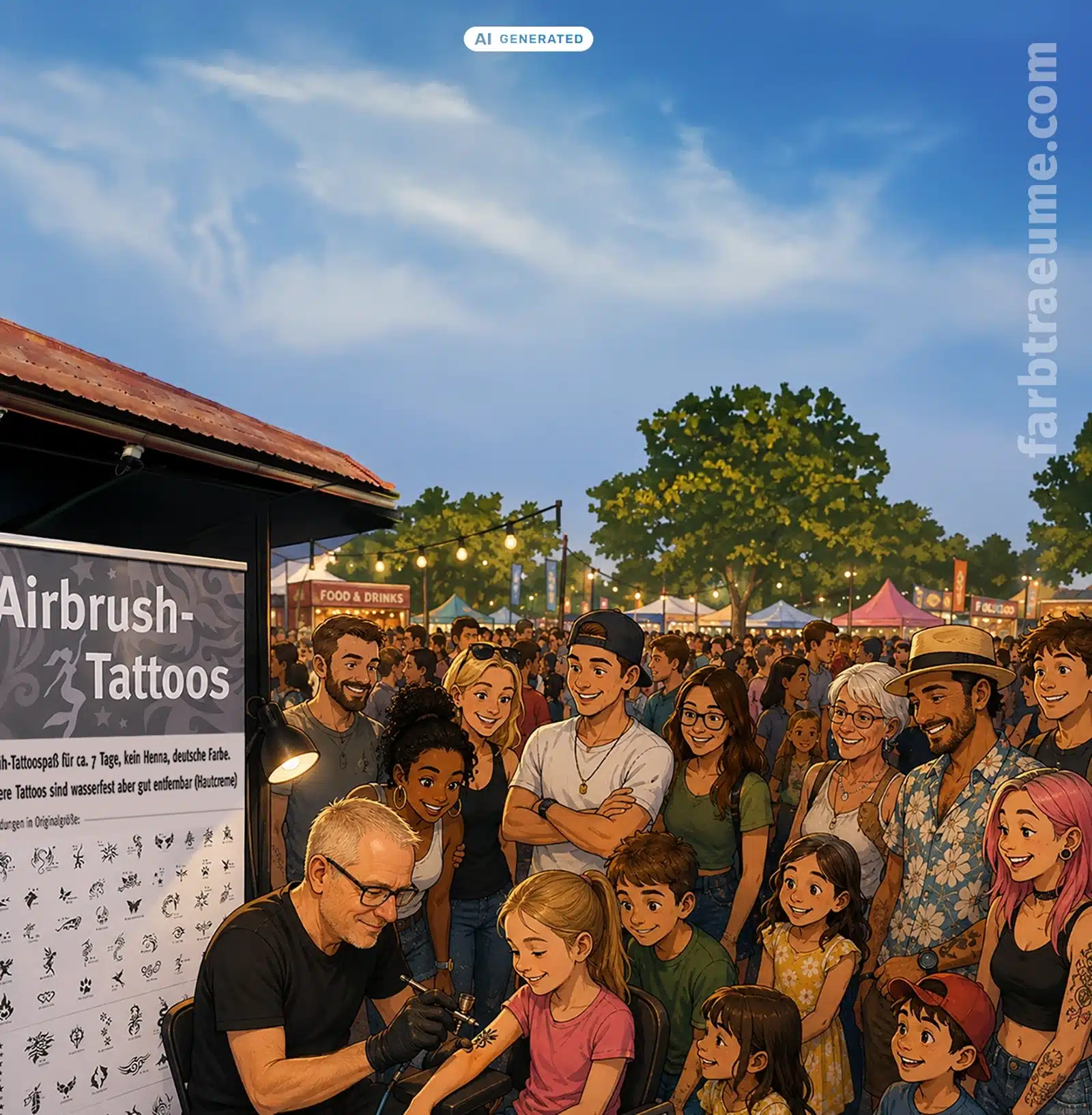 Selbstläufer Airbrush-Tattoos